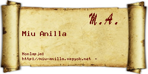 Miu Anilla névjegykártya